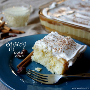 Eggnog Pudding Poke Cake