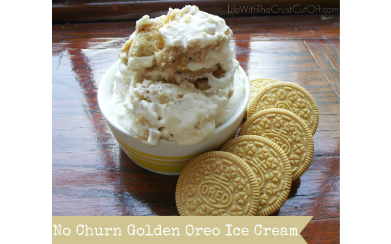 No Churn Golden Oreo Ice Cream
