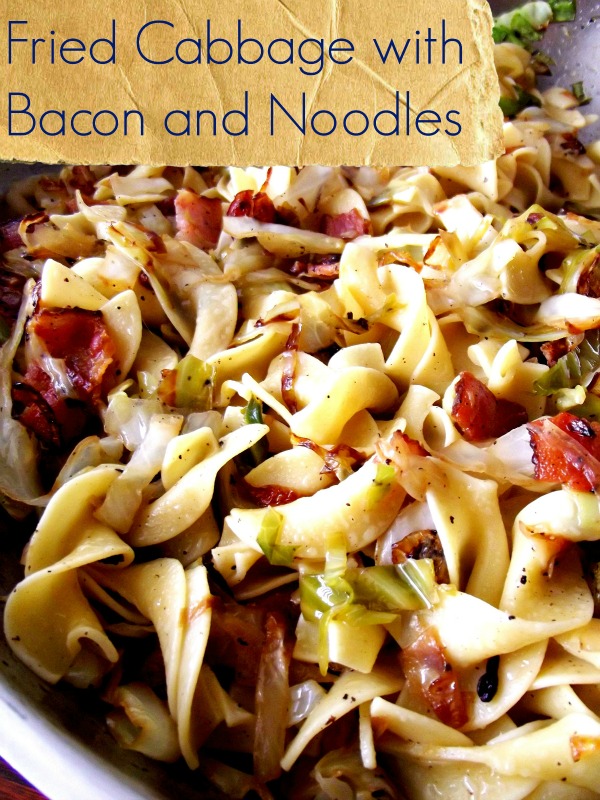 Fried Cabbage with Bacon and Noodles