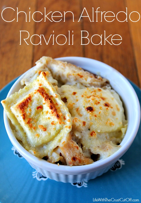 Chicken Alfredo Ravioli Bake