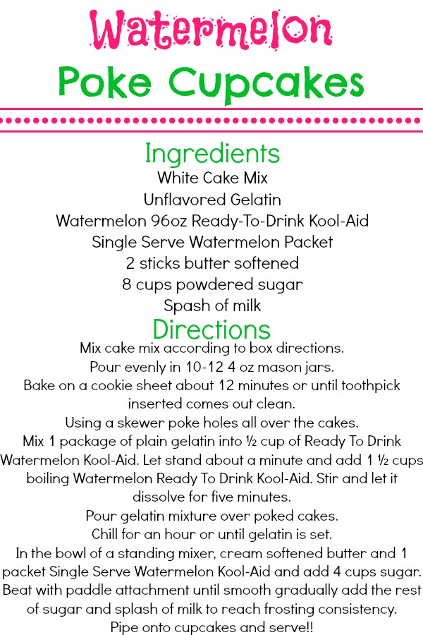Watermelon Poke Cupcakes Recipe #KoolOff  #CollectiveBias