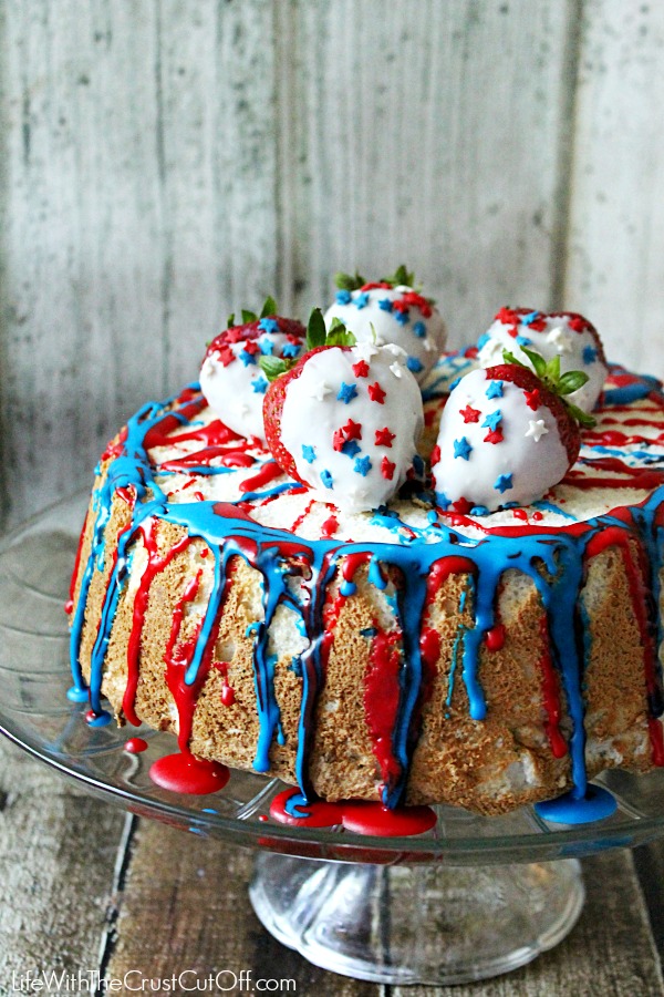 Patriotic Funfetti Angel Food Cake