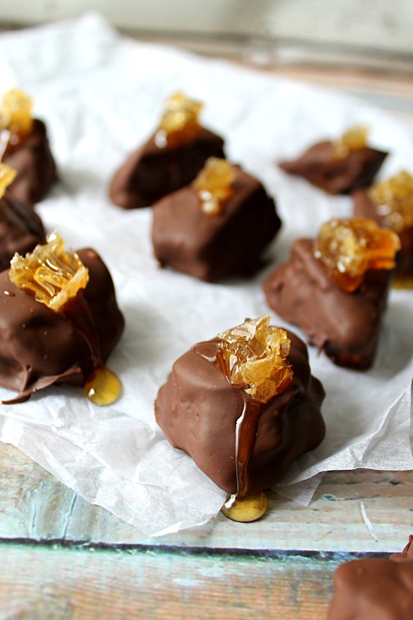 Chocolate Dipped Honeycomb Candy #HoneyForHolidays #DonVictor #CollectiveBias