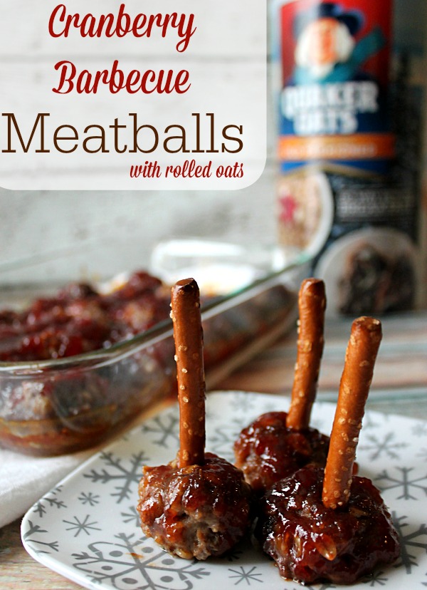 Cranberry Barbecue Meatballs with rolled oats  #QuakerUp #MyOatsCreation #CollectiveBias