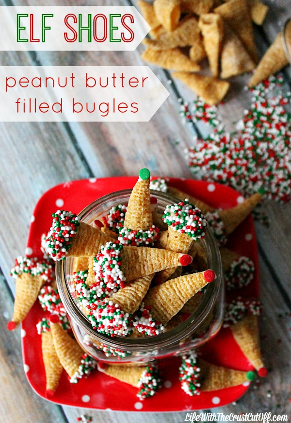 Elf Shoes (Peanut Butter Filled Bugles) The BEST holiday treat