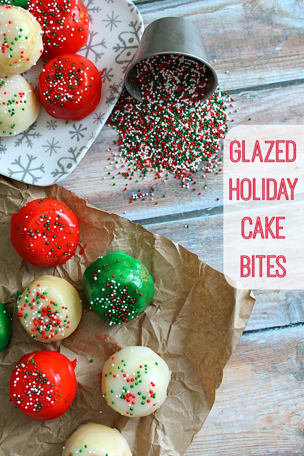 Glazed Holiday Cake Bites