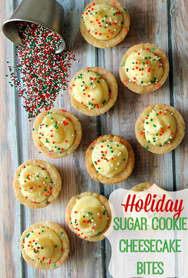 Holiday Sugar Cookies Cheesecake Bites