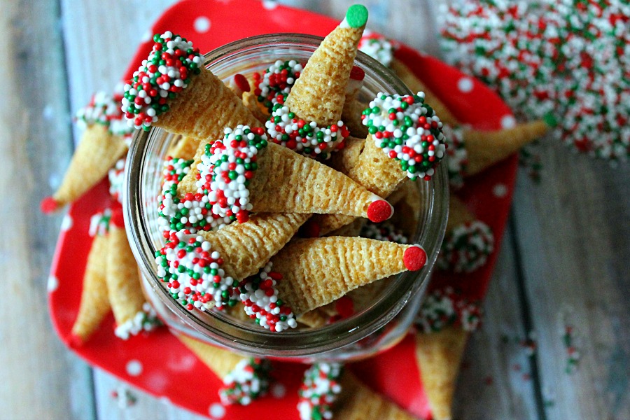 Peanut Butter Chocolate Dipped Bugles