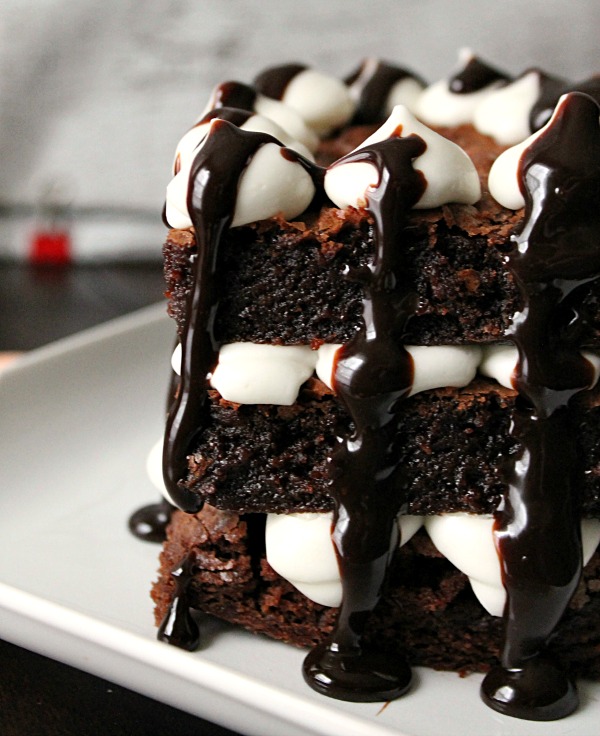 Cream Cheese Hot Fudge Brownie For Two