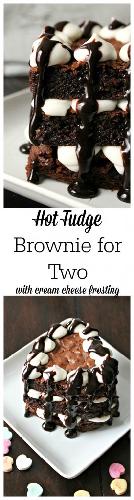 Hot Fudge Brownie For Two with Cream Cheese Frosting!