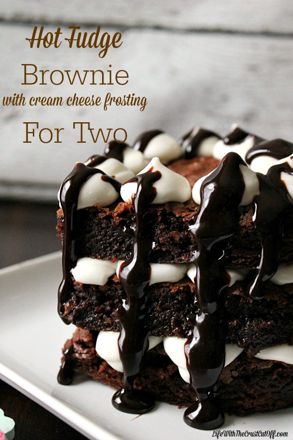 Hot Fudge Brownie with cream cheese frosting For Two