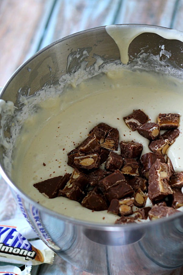 Almond Snickers Cheesecake Batter #WhenImHungry #CollectiveBias