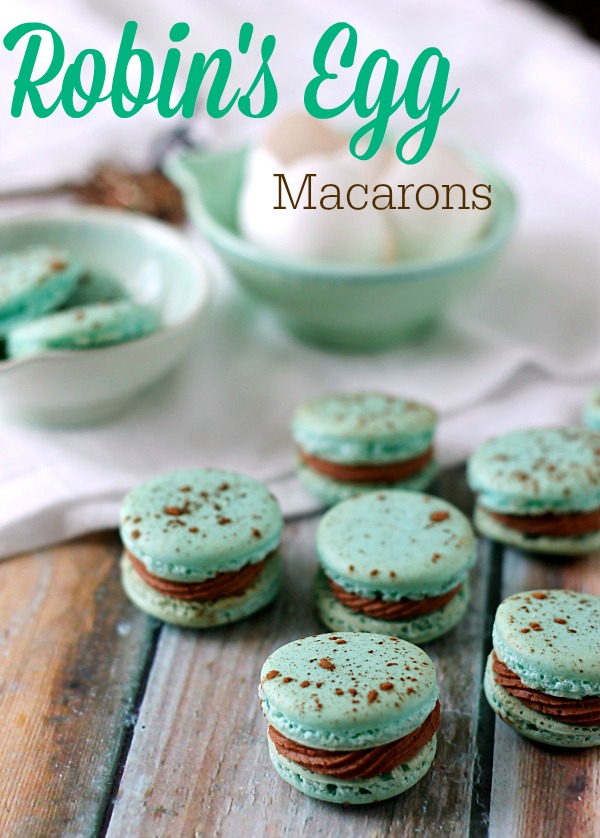 Robin's Egg Macarons. Easy to make and perfect for Spring!