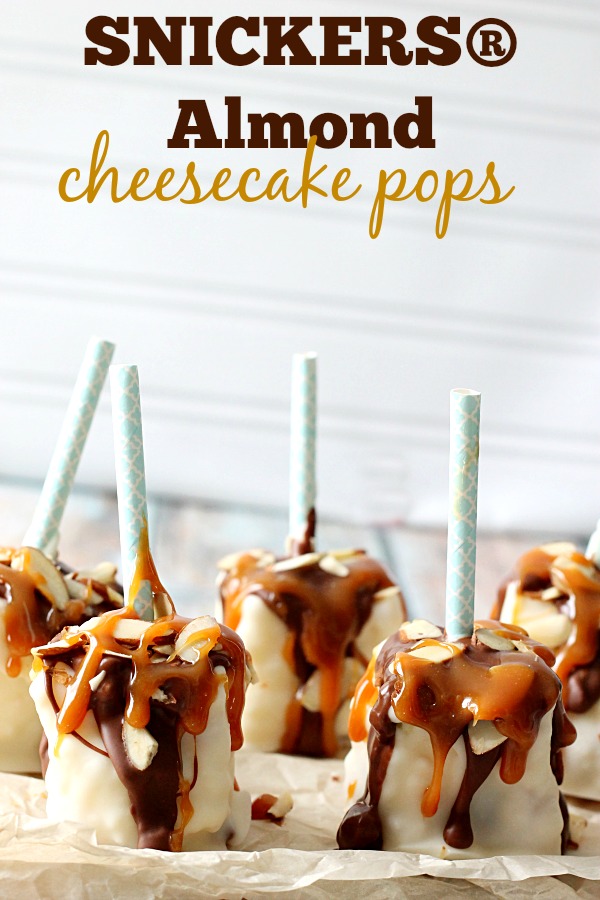 Snickers Almond Cheesecake Pops #WhenImHungry #CollectiveBias
