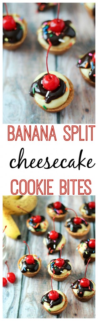 Banana Split Cheesecake Cookie Bites