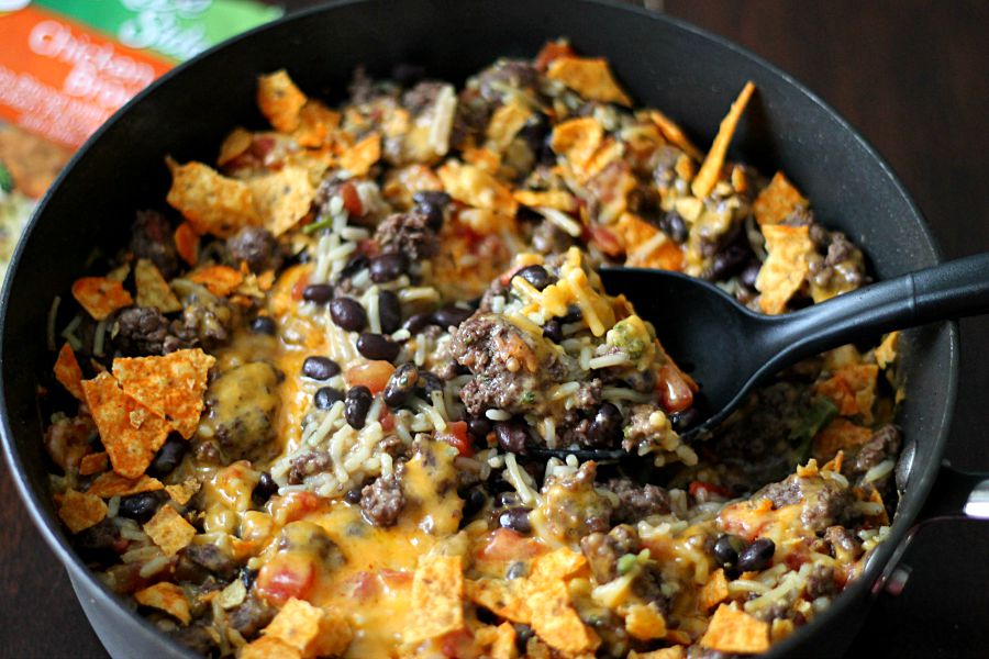 Beefy Black Bean and Rice One Pot