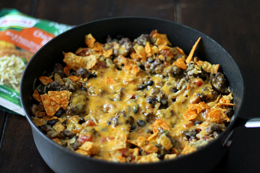 One Pot Beefy Black Beans and Rice