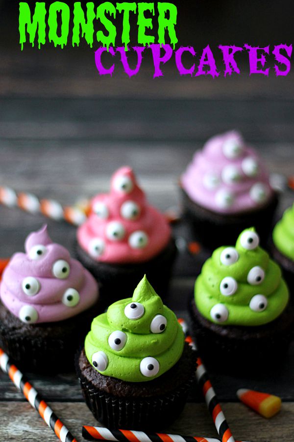 Monster Cupcakes, perfect spooky treat for Halloween!