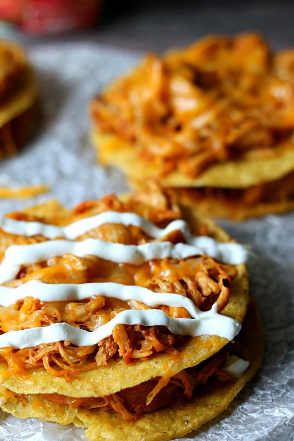 Honey Chipotle Chicken Tostadas