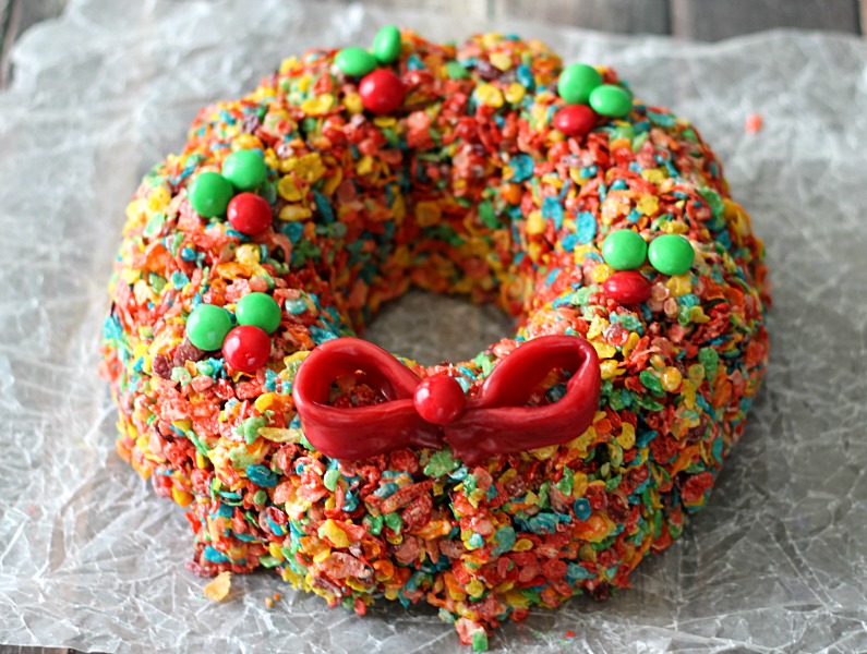 Fruity Pebble Treat Wreath