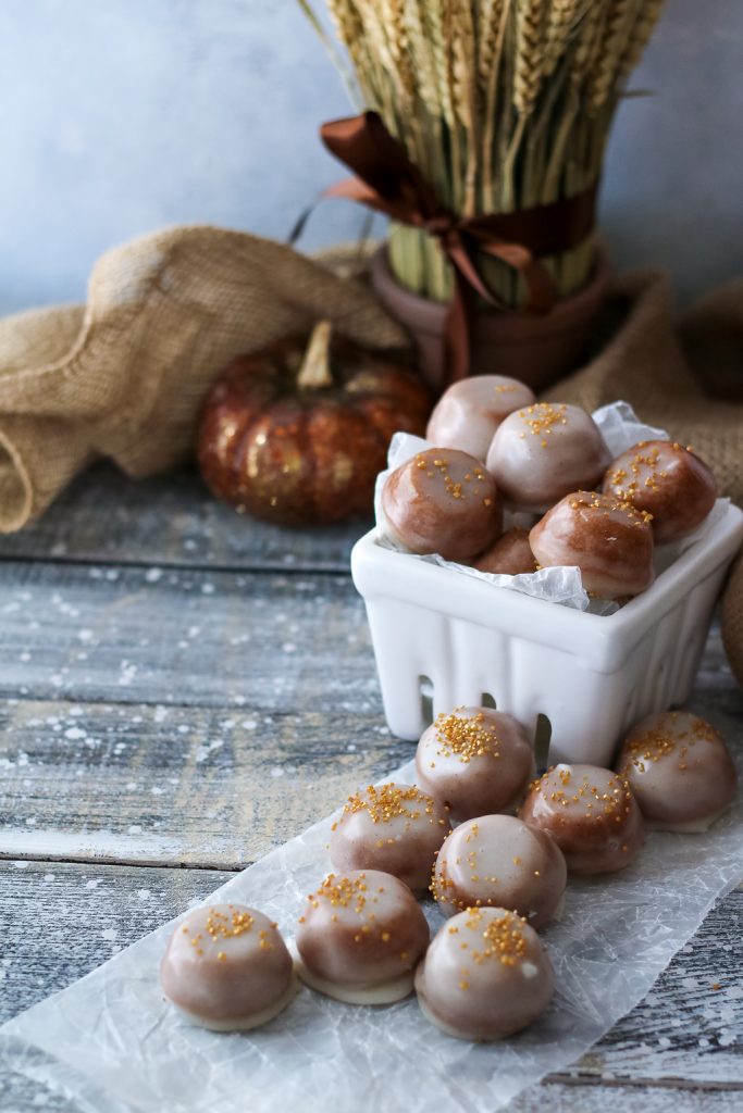 Pumpkin Spice Glazed Cake Bites, perfect for fall (1 of 1)