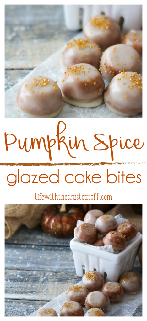 Pumpkin spice glazed cake bites, yum!